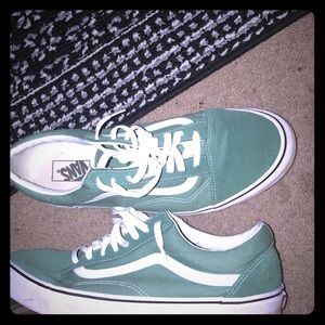Green Low Old Skool Vans, Size 13